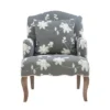 Floral Upholstered Armchair - Gray - Linon