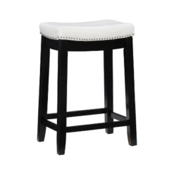 Claridge Leather Saddle Counter Height Barstool - Linon -Linon GUEST 0097bbbb d510 48de b4ca 3091d29a3271