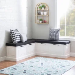 Tobin Backless Nook With Cushion - Linon -Linon GUEST 01a9c30e af96 4cae 9e6f 11b43e25efa9