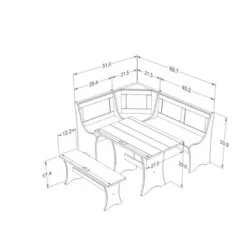 Parkside Antique Nook Dining Set - Linon -Linon GUEST 04afb62b af3a 44a1 8212 a78395ab98f1