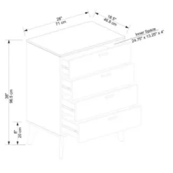 Reid 4 Drawer Chest Walnut - Linon -Linon GUEST 05d7d3ed 475d 4b26 af9d 625ab6b160d5