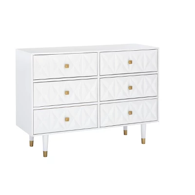 6 Drawer Geo Textured Dresser - Linon 18 6 Drawer Geo Textured Dresser - Linon - Image 16