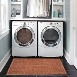 Tawney Washable Outdoor Rug Orange/Ivory - Linon -Linon GUEST 08c8bf1a 083b 4251 a94e e6562a9ac847