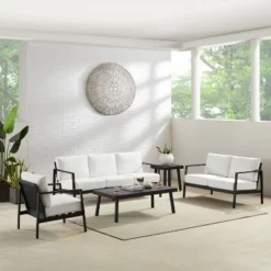 Linon Lark Aluminum Three Seater Sofa White -Linon GUEST 0d415da6 4ed1 47b3 be6e fbfcfe7896d1