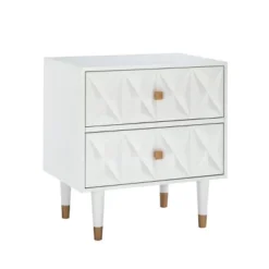2 Drawer Geo Textured Nightstand - Linon -Linon GUEST 0e604a1f d3c4 4bb1 a1d2 9ccc5784ad5a