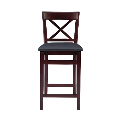 Triena X Back Folding Counter Height Barstool Espresso - Linon 4 Triena X Back Folding Counter Height Barstool Espresso - Linon - Image 2