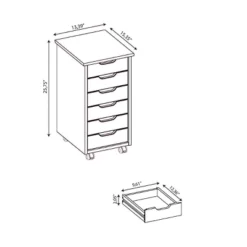 Cary 6 Drawer Rolling Storage Cart - Linon -Linon GUEST 0ee5a24f 5483 4109 9521 7b0e8b55b717