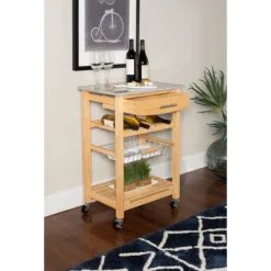 Roger Kitchen Island Granite Top - Linon -Linon GUEST 18c9ce83 8009 4db6 9bea 9dc262e6ef9a