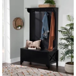 Anna Hall Tree Black - Linon -Linon GUEST 19cf1bb7 e5b3 41bb a8bd 8a7c1e15cae3