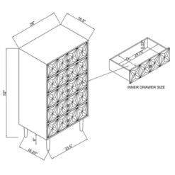 5 Drawer Geo Textured Chest - Linon -Linon GUEST 1a586356 d662 4094 817e 7e30a4c00a85