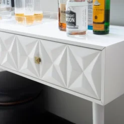 Geo Console White - Linon -Linon GUEST 22b09ab0 f6b6 4e48 8a17 aa35f6fd92ed