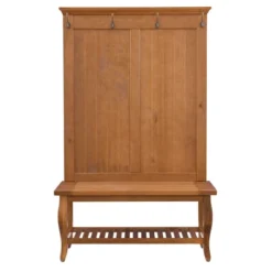 Santa Fe Hall Tree Brown - Linon -Linon GUEST 24da1424 76f6 43db a35a 3fe836028e8d