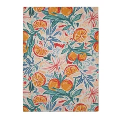 Pomelo Washable Outdoor Rug Ivory/Orange - Linon -Linon GUEST 258894cd 064c 486c 902f 84fa2f4925ec