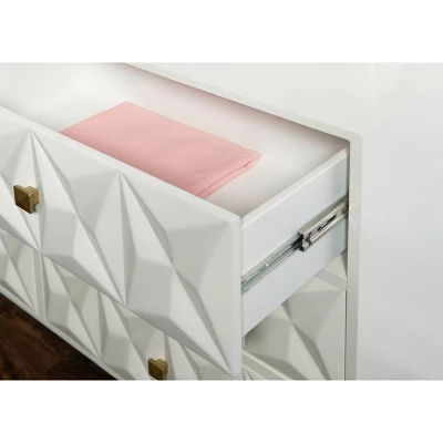 6 Drawer Geo Textured Dresser - Linon 14 6 Drawer Geo Textured Dresser - Linon - Image 12