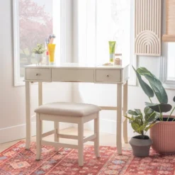 Jackson Vanity Set Cream - Linon -Linon GUEST 27e4915d c2c0 420d b1d5 c814c72500ad