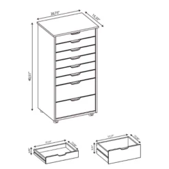 Cary 8 Drawer Rolling Storage Cart - Linon -Linon GUEST 28d4da99 c61d 4ea0 8242 f9cebaaaa27d