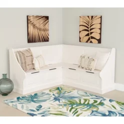 Tobin Corner Breakfast Nook White - Linon -Linon GUEST 2b92e1d8 bdb0 4b60 a662 a2446431b511