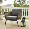 2pk Ashby Outdoor Woven Wicker Arm Chairs Black/Natural - Linon -Linon GUEST 2da69b86 6490 4f29 a64b ac534522c75f