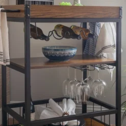 Austin Kitchen Cart Metal/Wood - Linon -Linon GUEST 2f62535c c1cb 44d1 af55 530e9a66f379