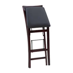 30" Keira Padded Back Folding Bar Stool Espresso Brown - Linon -Linon GUEST 2fc503e7 250a 406f 8439 0694e3e90b85