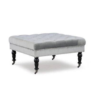 Isabelle Square Tufted Ottoman - Linon 11 Isabelle Square Tufted Ottoman - Linon - Image 9