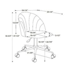 Athena Desk Chair - Linon -Linon GUEST 316c0906 e6aa 48c2 8e0f 030e49dc0994