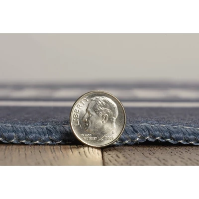 Lyerly Washable Outdoor Rug Navy/Ivory - Linon 7 Lyerly Washable Outdoor Rug Navy/Ivory - Linon - Image 5