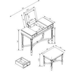 Cyndi Wash Vanity Gray - Linon -Linon GUEST 40e5a18f f066 4840 a687 d3507dd73792