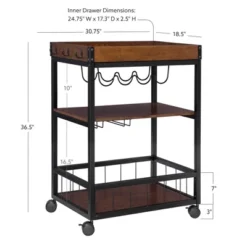 Austin Kitchen Cart Metal/Wood - Linon -Linon GUEST 4b38a8c6 5ee9 4b5b 99e6 e54c275581da