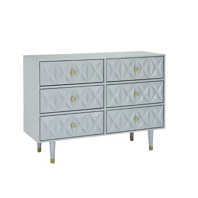 6 Drawer Geo Textured Dresser - Linon 17 6 Drawer Geo Textured Dresser - Linon - Image 15