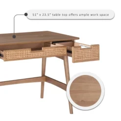 Ryker Rattan Desk Natural - Linon -Linon GUEST 51acb0d5 d3ac 4626 bee3 9288500823c4