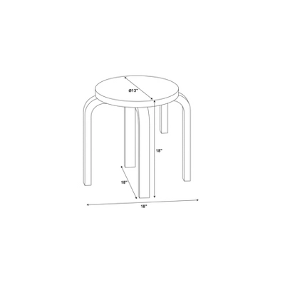 Set Of 4 Bentwood Stools - Linon 9 Set Of 4 Bentwood Stools - Linon - Image 7