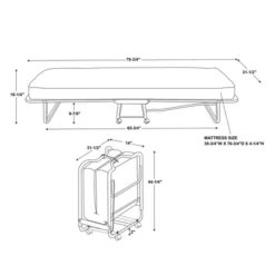 Twin Luxor Folding Bed White - Linon -Linon GUEST 542041b2 2189 4496 b053 1ddb3096ba5f