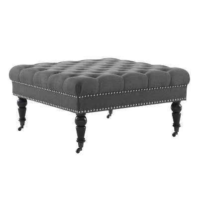 Isabelle Square Tufted Ottoman - Linon 9 Isabelle Square Tufted Ottoman - Linon - Image 7