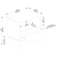 Reid 1 Drawer Nightstand Walnut - Linon -Linon GUEST 5f19cb72 51df 485f a619 1d6f3cb5b5ae