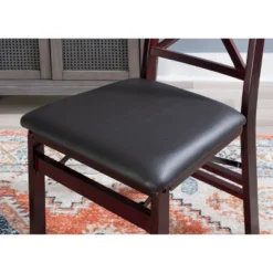 Set Of 2 Triena X Back Folding Chair Upholstered Seat Espresso - Linon -Linon GUEST 61f7912e 1411 437b a5d6 c81c952c775b