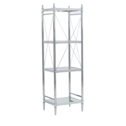 Pinnacle 4-Tier Shelf Chrome - Linon -Linon GUEST 64141ef9 01c4 4f99 ba28 430b0fad3fd8