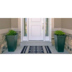 Lyerly Washable Outdoor Rug Navy/Ivory - Linon