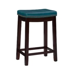 Claridge Leather Saddle Counter Height Barstool - Linon -Linon GUEST 6d49b388 b4be 4ec1 b793 83a52d777105