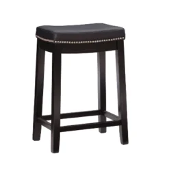 Claridge Leather Saddle Counter Height Barstool - Linon -Linon GUEST 6fc39d19 f6a5 47d4 abaf d3d6f75ca1cc