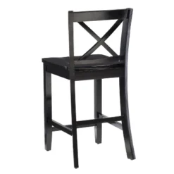 24" Torino X Back Wood Counter Height Barstool - Black - Linon -Linon GUEST 74c15758 3109 411c a002 2a7eb4783e53