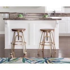 Metal And Wood Stools - Linon -Linon GUEST 77458cb7 b6ba 403d 9e93 8e757f2f5b9d