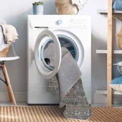 Washable Grant Rug Teal/Ivory - Linon -Linon GUEST 7b9c1c5e f02c 4921 8a6d 7cac0bc23ba0