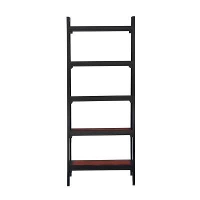 59.84" Calum 5 Shelf Bookshelf Black Cherry - Linon 6 59.84" Calum 5 Shelf Bookshelf Black Cherry - Linon - Image 4