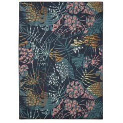 Melling Washable Outdoor Rug Navy/Gold - Linon -Linon GUEST 7f78f781 01f8 4315 9c75 b0f7cd17be45