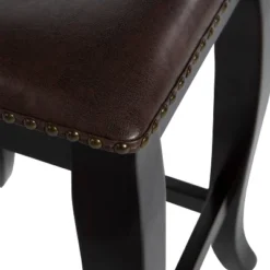 San Francisco Backless Faux Leather Counter Height Barstool Wood Brown - Linon -Linon GUEST 7fbdad93 b4be 41fb b4cc 2a08d9dd5e94