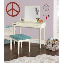 Garbo Vanity Set Cream - Linon -Linon GUEST 84345099 09da 4d00 be61 5051e4bbb8db