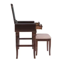 Home Angela Vanity Set Walnut - Linon -Linon GUEST 85364336 8fe2 4ec8 b6b8 779a07fa2669