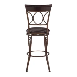 29.9" Circles Back Barstool Metal/Brown - Linon -Linon GUEST 85375c2b 2425 4096 99b6 41c4a2f327b5