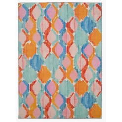 Padgett Washable Outdoor Rug Aqua Blue/Orange - Linon -Linon GUEST 897caa8b 339f 436b b2ab 06f82104be49